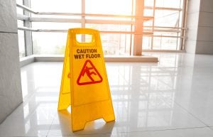 warning wet floor sign 